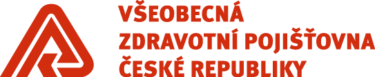 Logo s červeným trojúhelníkem a písmeny „Všeobecná zdravotní pojišťovna České republiky“ na bílém pozadí.